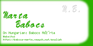 marta babocs business card